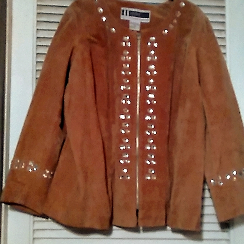 💜SALE New Suede rhinestone jacket size 20W.